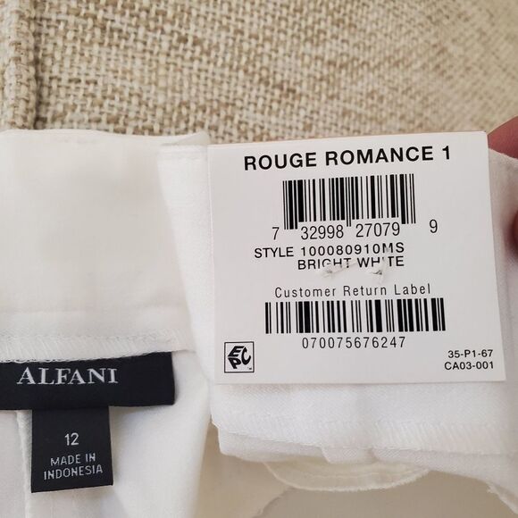 Alfani Belted Straight-Leg Pants Size 12 - Picture 11 of 13